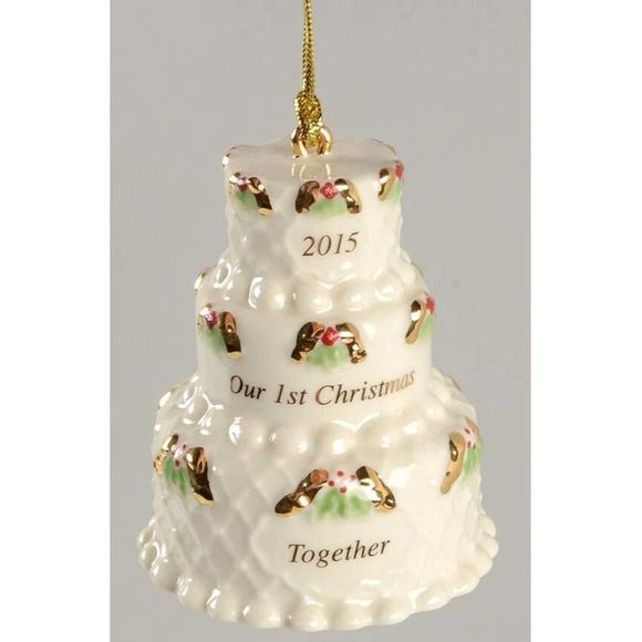 Lenox Ivory 2015 Wedding Cake 
Our First Christmas Together Hanging ornament NEW - Picture 14 of 14
